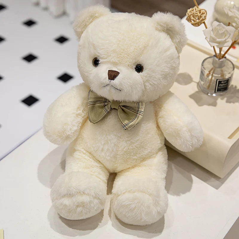 30CM Kawaii Colorful Bow Tie Bear Doll Plush Toy Hug Bear Doll Birthday Gift Pillow Teddy Bear Home Living Room Bedroom