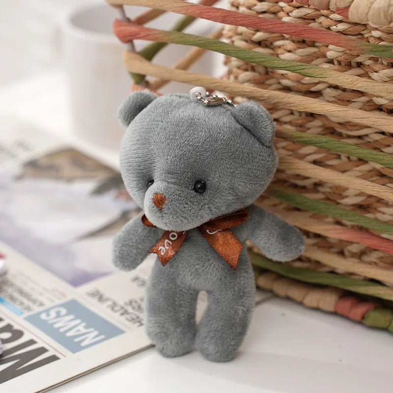 50pcs Plush Teddy Bear Dolls Cute Small Bear Pendent Animal Stuffed Toys For Girl Bag Pendent Keychain Kids Party Gift Wholesale