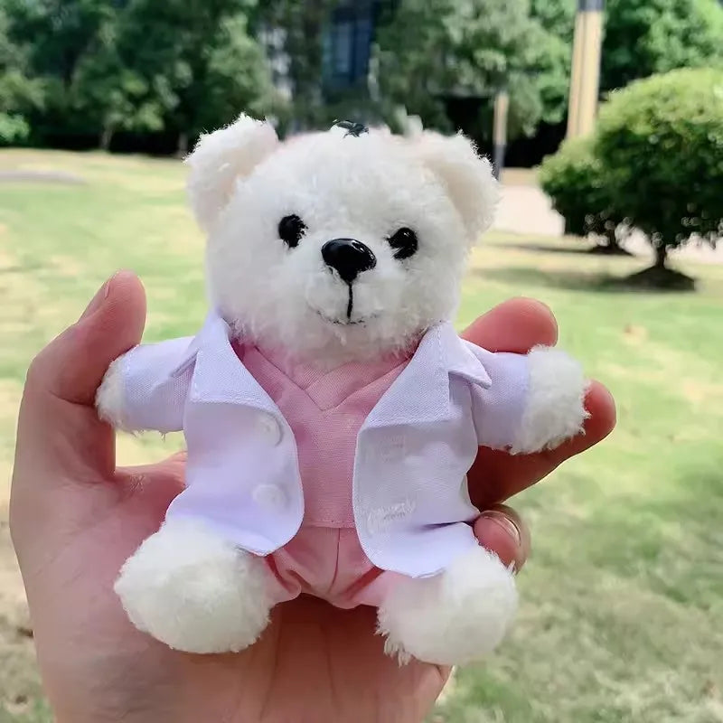 Doctor Bear Nurse Uniform Animal Teddy Bears Small Pendant Soft Plush Toy Girl Boy Birthday Christmas Gift 10cm 1pc