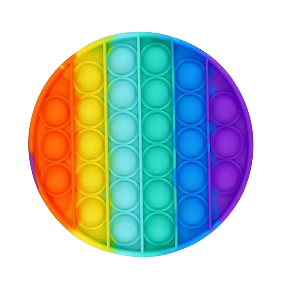 Rainbow Pop Push Bubble Fidget Toys Anti Stress Relief Special Needs Squeeze Toys Decompression Sensory Toy for Kids Adults