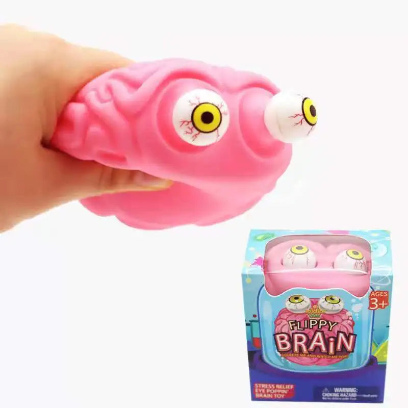 Flippy Brain Squishy Eye Popping Squeeze Fidget Splat Toy Stress and Anxiety Relief Ball Anti-Anxiety Focusing Toys Gift for Kid