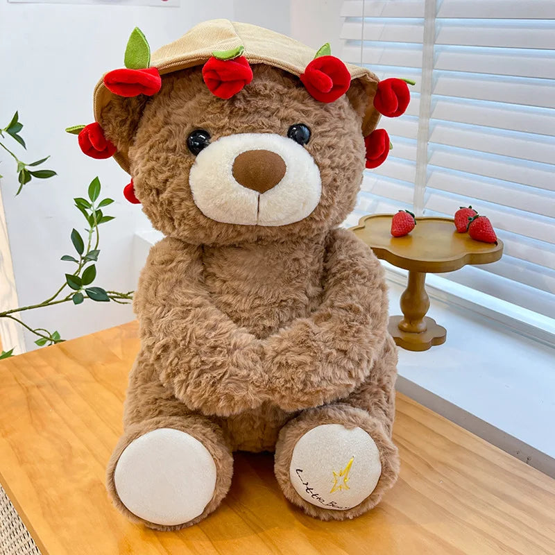 Romantic Teddy Bear Hugging Roses Bouquet New Style Rose Bear Plush Toy Plush Doll Valentine's Day Romantic Gift For Girls