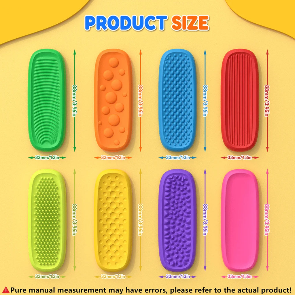 Silicone Sensory Relax Bars Fidget Toy Stress Relief Squeeze Toys Anxiety Calming Decompression Sensory Strip for Kids Adults