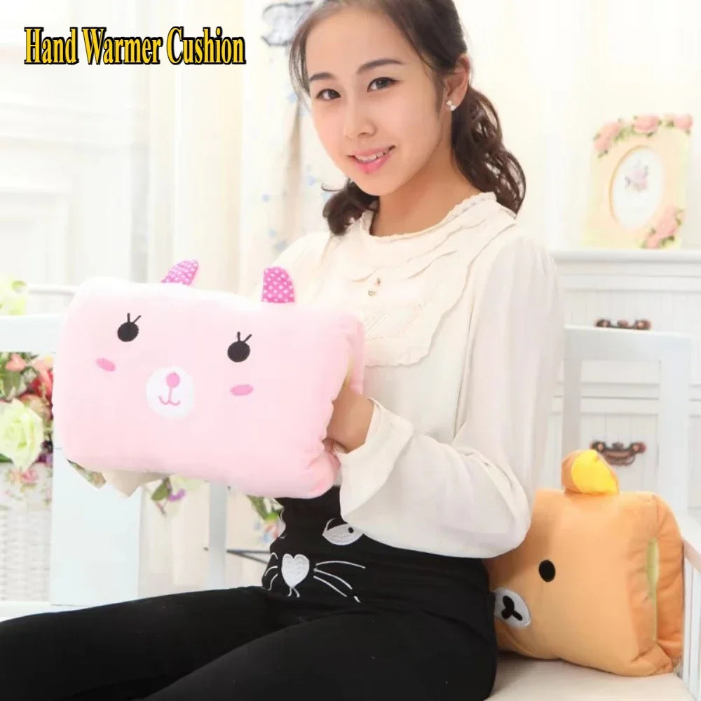 kids cute gift Winter Cartoon Plush Toys Hand Warmer Cartoon Animals Soft pillow Hand Hold Warm Cushion Gift. Non electrical