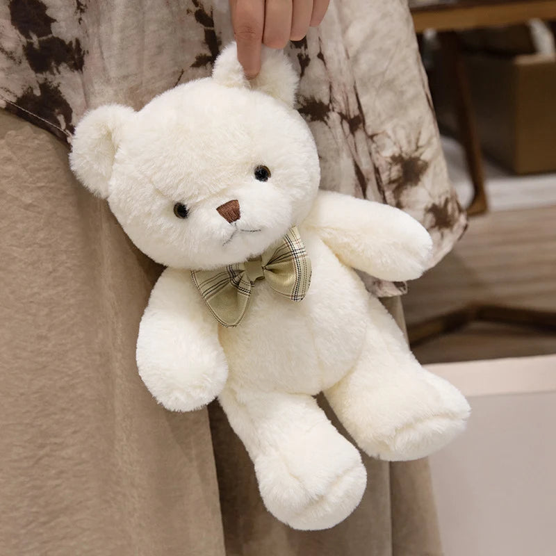 30CM Kawaii Colorful Bow Tie Bear Doll Plush Toy Hug Bear Doll Birthday Gift Pillow Teddy Bear Home Living Room Bedroom