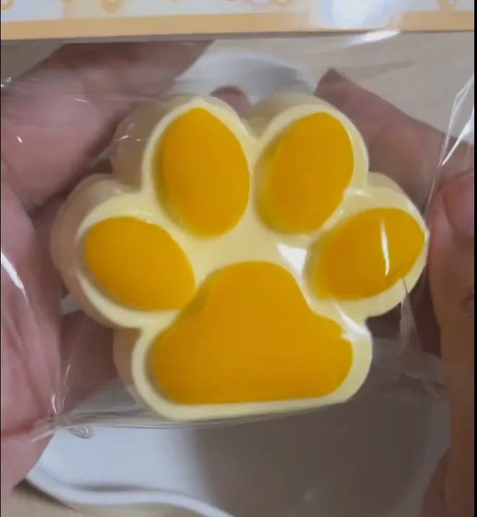 1pc Cute Cat Paw Squeeze Toy Soft Sticky Decompressing Stress Relief Slow Rebound Jelly Pinch Toy for Kids Adults Squishy Toy