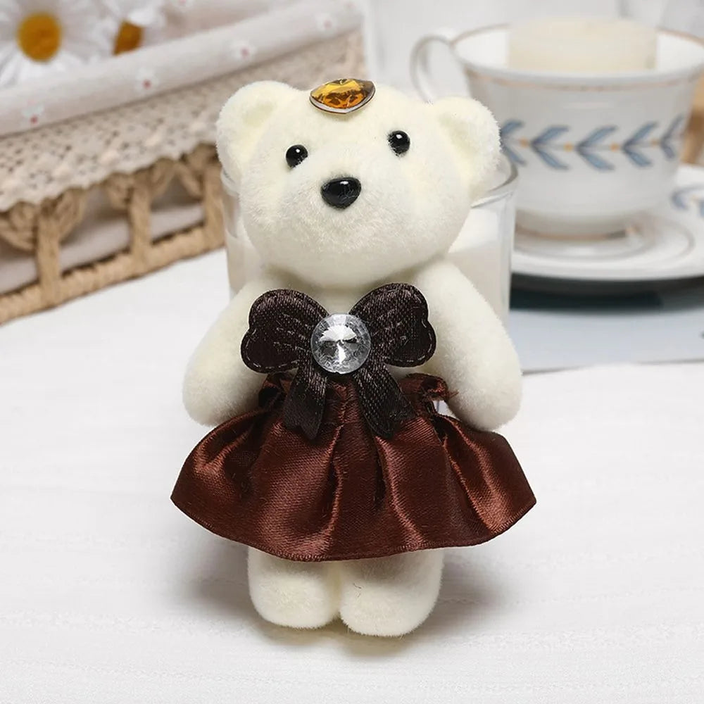 10 PCS Cute Cartoon Small Teddy Bear Birthday Flower Bouquet Bear Couple Bear Wedding Valentine's Day Decoration