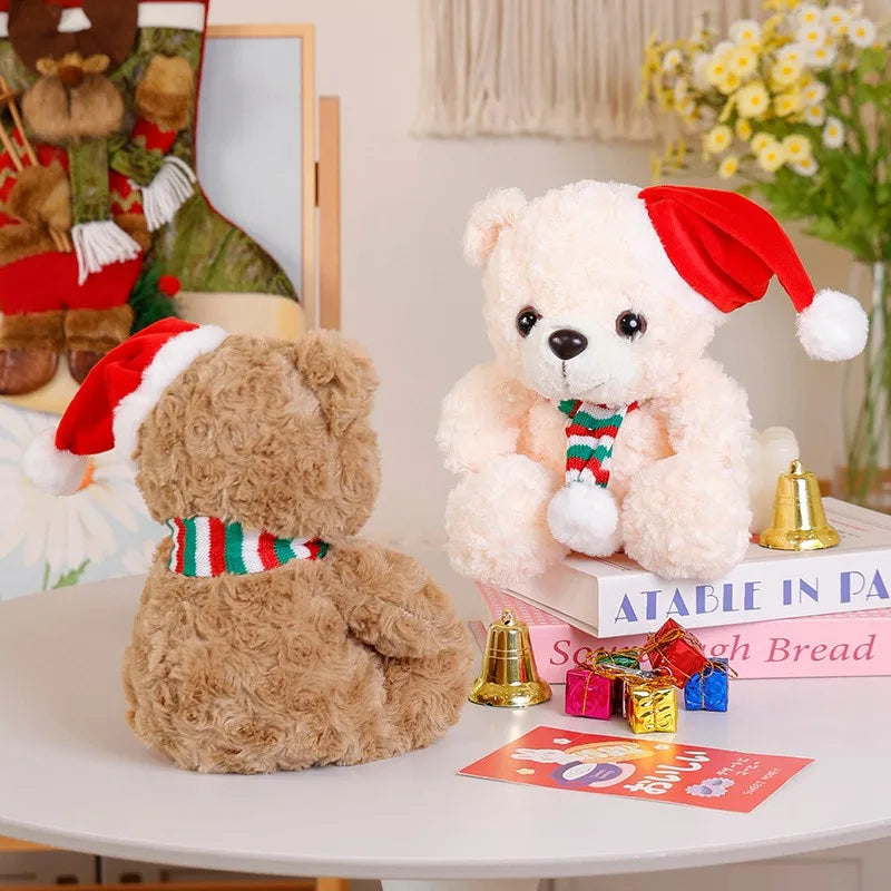 25cm Graduation Dr.Bear Plush Toy Cute Christmas Hat Teddy Bear Soft Doll Boys Girls Students Graduation Gift