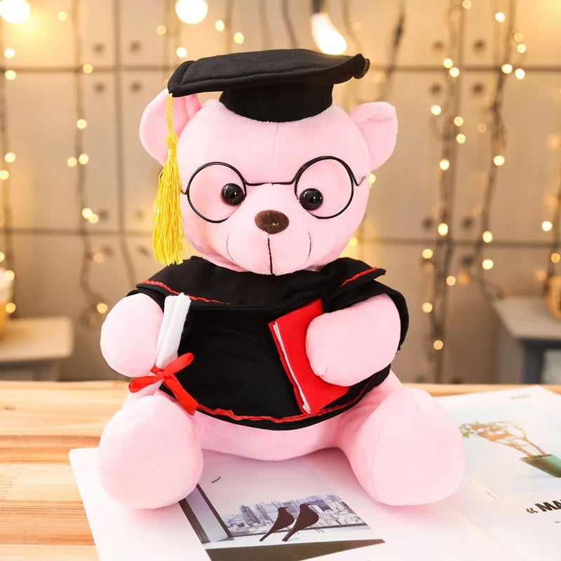 Cartoon Doctor's Clothing Teddy Bear Doll Plush Toy Small Sitting Bear Doll Boys Girls Soft Students Graduation Gift Home Decor