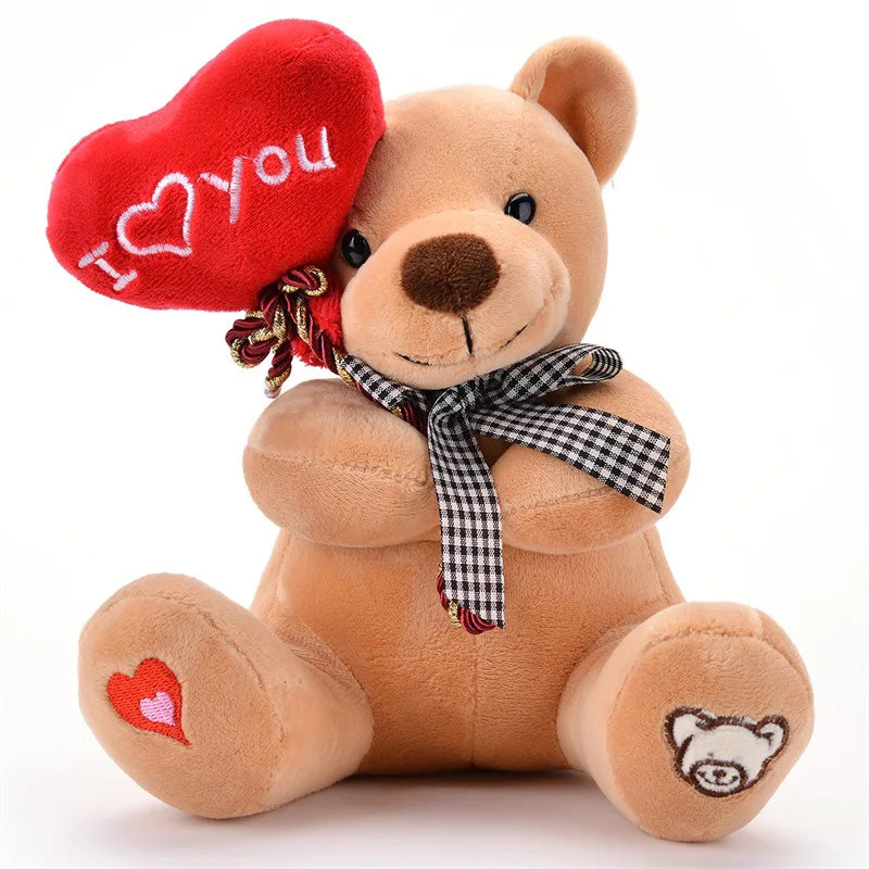 Cartoon Teddy Bear Holding Heart Plush Toys Stuffed Animals Kids Toys Soothing Toys Graduation Christmas Birthday Gifts