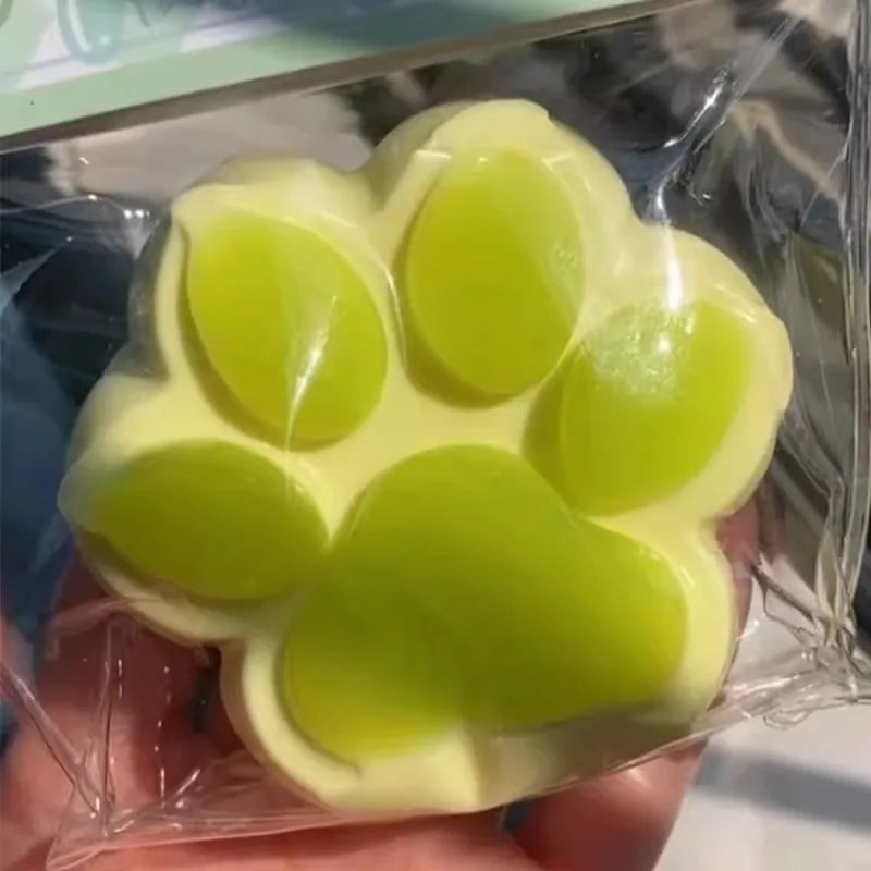 1pc Cute Cat Paw Squeeze Toy Soft Sticky Decompressing Stress Relief Slow Rebound Jelly Pinch Toy for Kids Adults Squishy Toy