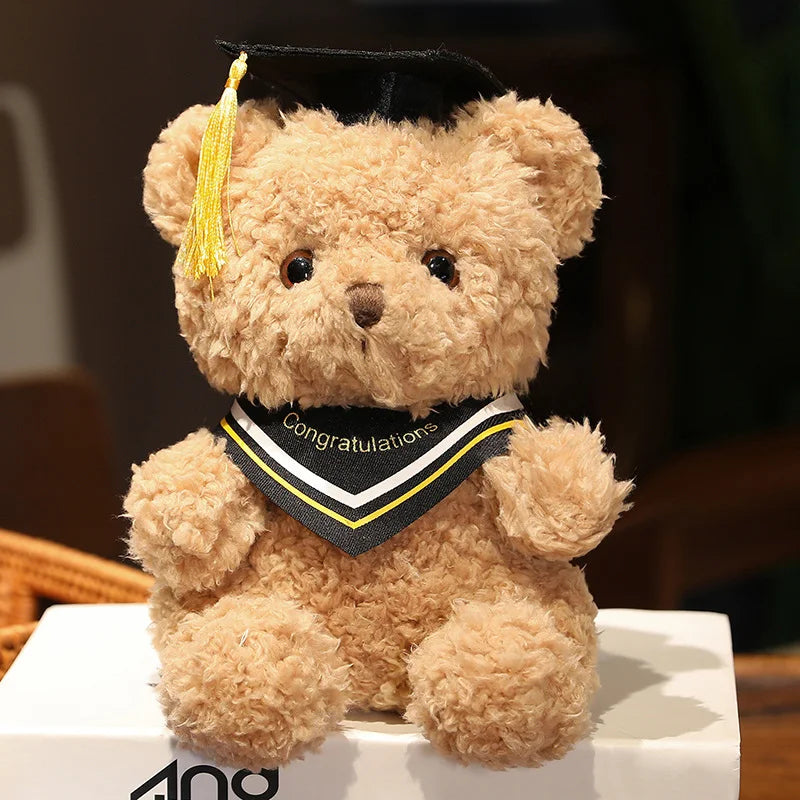 Cartoon Doctor's Clothing Teddy Bear Doll Plush Toy Small Sitting Bear Doll Boys Girls Soft Students Graduation Gift Home Decor