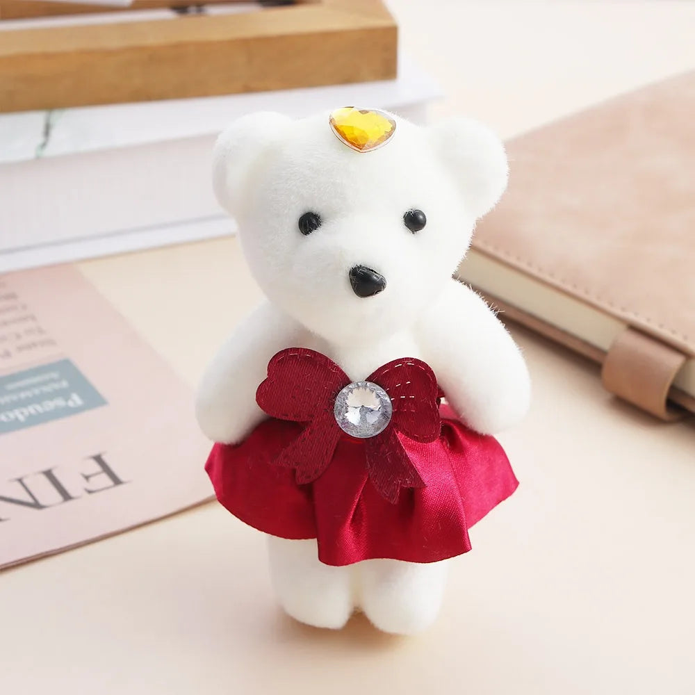 10 PCS Cute Cartoon Small Teddy Bear Birthday Flower Bouquet Bear Couple Bear Wedding Valentine's Day Decoration