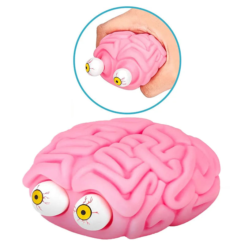 Flippy Brain Squishy Eye Popping Squeeze Fidget Splat Toy Stress and Anxiety Relief Ball Anti-Anxiety Focusing Toys Gift for Kid