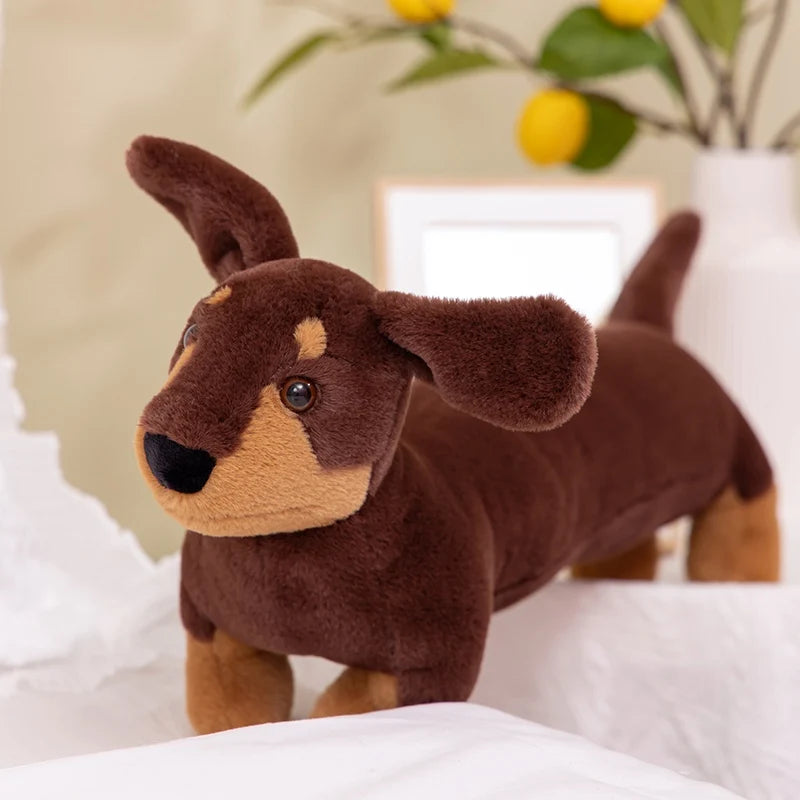 Dachshund Plush Long Pillow Brown Dog Body Pillow Animal Cartoon Body Hugging pillow Long Pillows Stuffed Home Decor