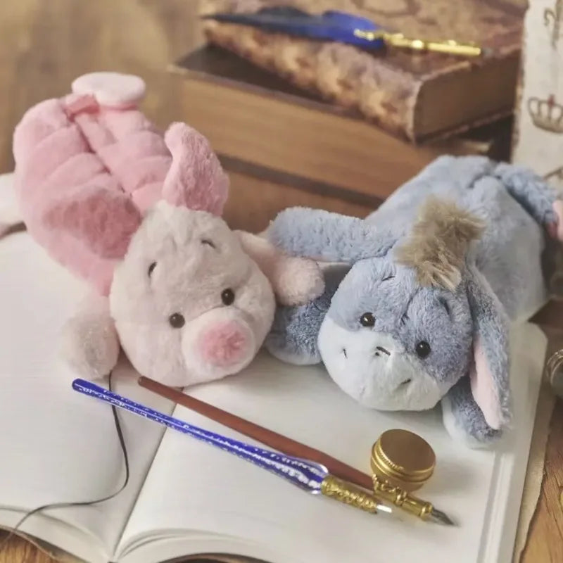 Disney Strawberry Bear Lotso Piglet Eeyore Plush Doll Shaped Cute Cartoon Student Stationery Storage Bag Holiday Gift Plush Toy