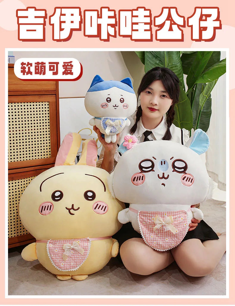 Cartoon Usachi Chiikawa Wear Clothes Plush Toy Jiikawa Hachi Self-deprecating Bear Stuffed Doll Home Decor Pillow Kids Gifts
