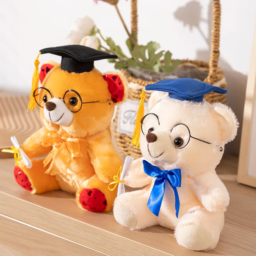 1 Piece 23cm Graduation Bear Plush Toy Cute Teddy Bear Soft Doll Boys Girls Students Graduation Gift
