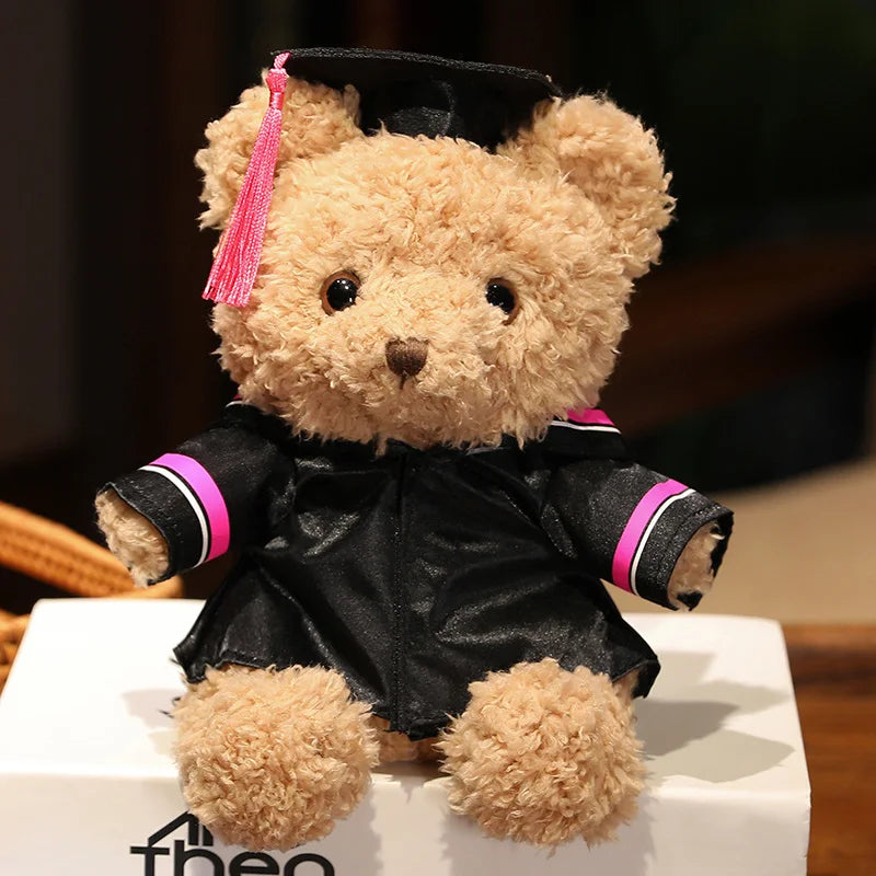 Cartoon Doctor's Clothing Teddy Bear Doll Plush Toy Small Sitting Bear Doll Boys Girls Soft Students Graduation Gift Home Decor