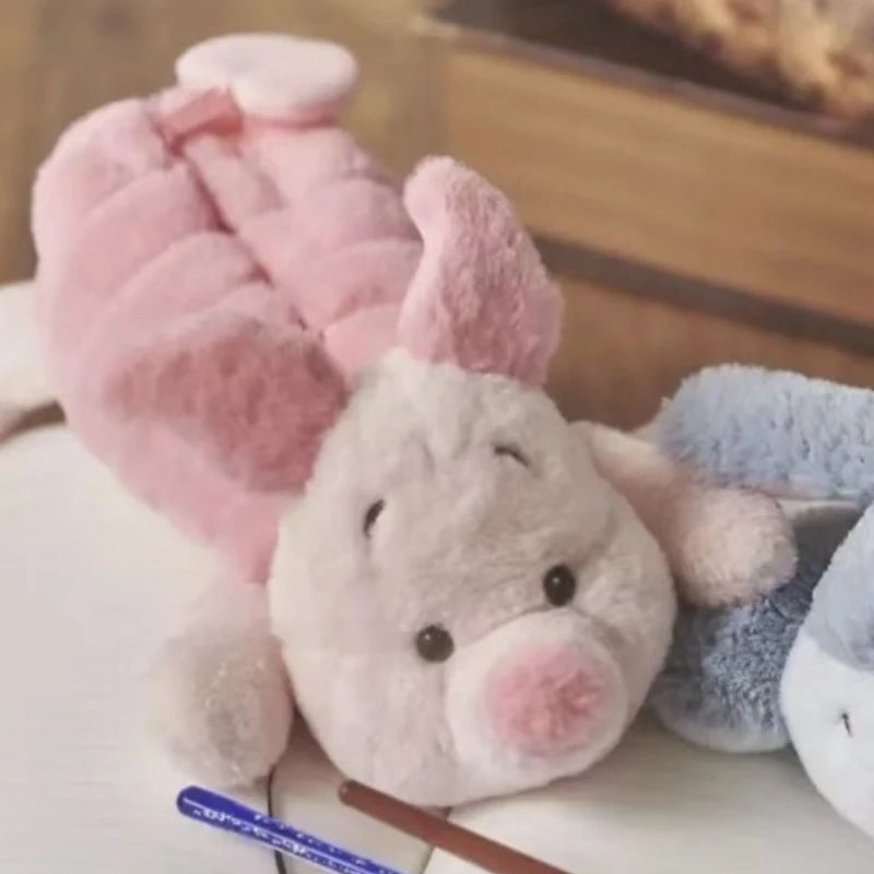 Disney Strawberry Bear Lotso Piglet Eeyore Plush Doll Shaped Cute Cartoon Student Stationery Storage Bag Holiday Gift Plush Toy