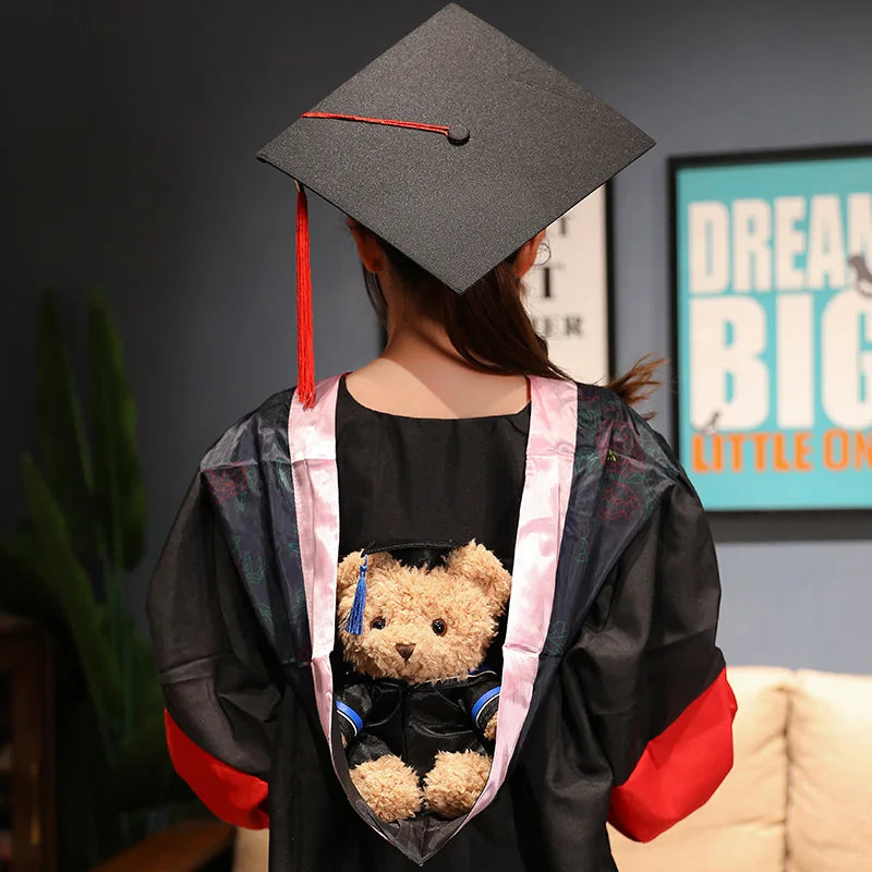 Cartoon Doctor's Clothing Teddy Bear Doll Plush Toy Small Sitting Bear Doll Boys Girls Soft Students Graduation Gift Home Decor