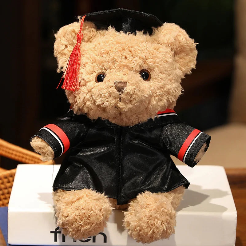 Cartoon Doctor's Clothing Teddy Bear Doll Plush Toy Small Sitting Bear Doll Boys Girls Soft Students Graduation Gift Home Decor