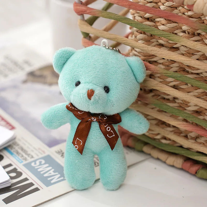 50pcs Plush Teddy Bear Dolls Cute Small Bear Pendent Animal Stuffed Toys For Girl Bag Pendent Keychain Kids Party Gift Wholesale