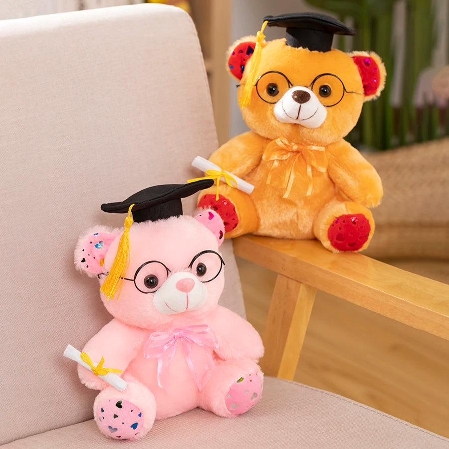 1 Piece 23cm Graduation Bear Plush Toy Cute Teddy Bear Soft Doll Boys Girls Students Graduation Gift