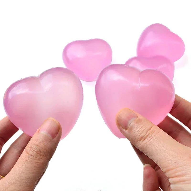 Kids Maltose Cute Change Color Heart Squeeze Toy  Anti-stress Vent Ball Slow Rebound Relieves Stress Toys Adult Gift