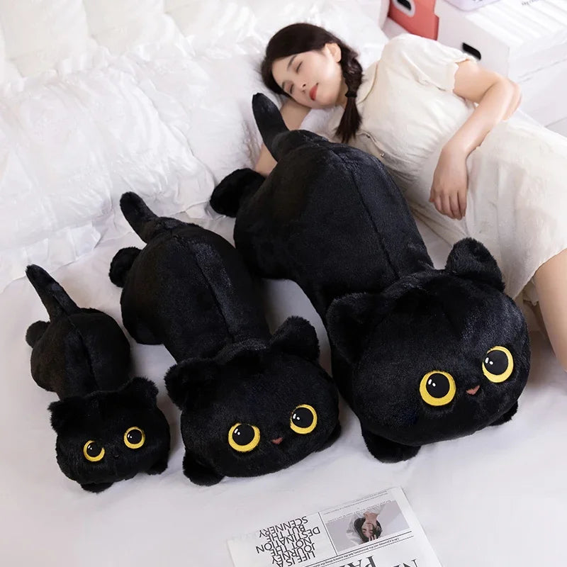New Cute Cat Lying Doll Plush Sofa Pillow Kawaii Cartoon Animal Gift Stuffed Toy Office Home Sleep Decor Valentine's Day