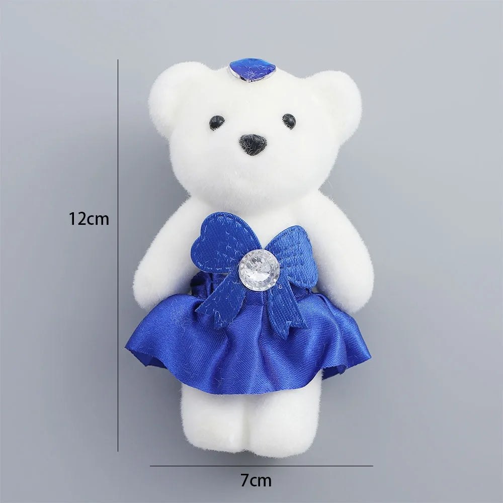 10 PCS Cute Cartoon Small Teddy Bear Birthday Flower Bouquet Bear Couple Bear Wedding Valentine's Day Decoration