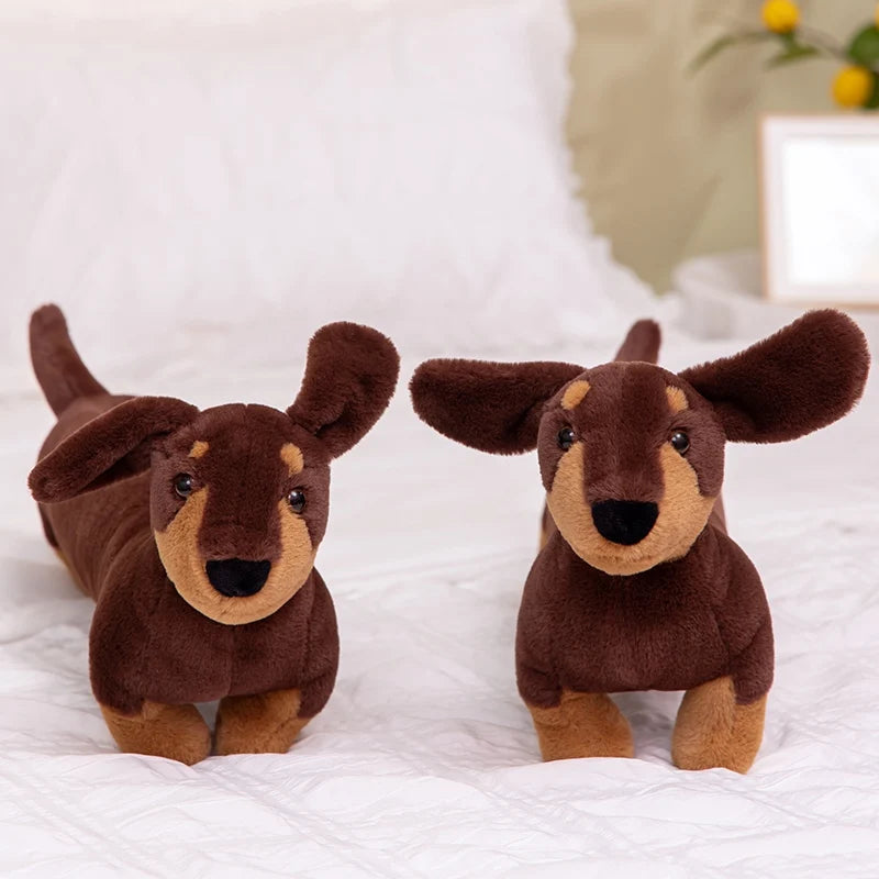 Dachshund Plush Long Pillow Brown Dog Body Pillow Animal Cartoon Body Hugging pillow Long Pillows Stuffed Home Decor