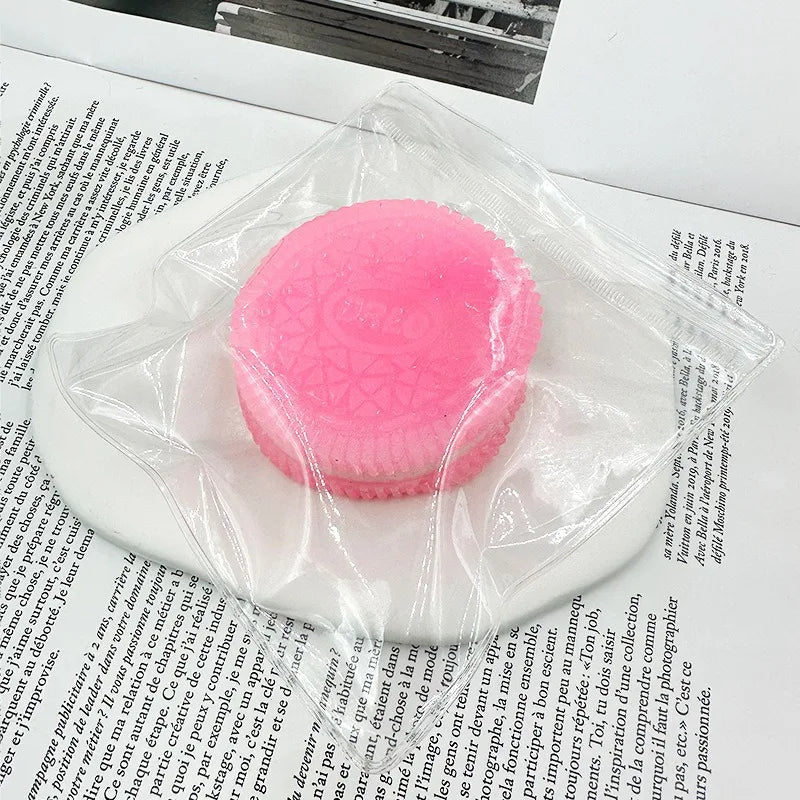 Squishy Handmade Silicone Cookies Fidget Toy Slow Rebound Stress Relief Pinch Decompression Squeeze Toy for Kids Holiday Gifts