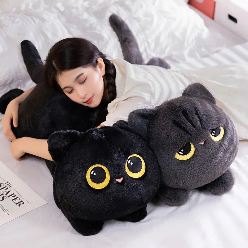 New Cute Cat Lying Doll Plush Sofa Pillow Kawaii Cartoon Animal Gift Stuffed Toy Office Home Sleep Decor Valentine's Day