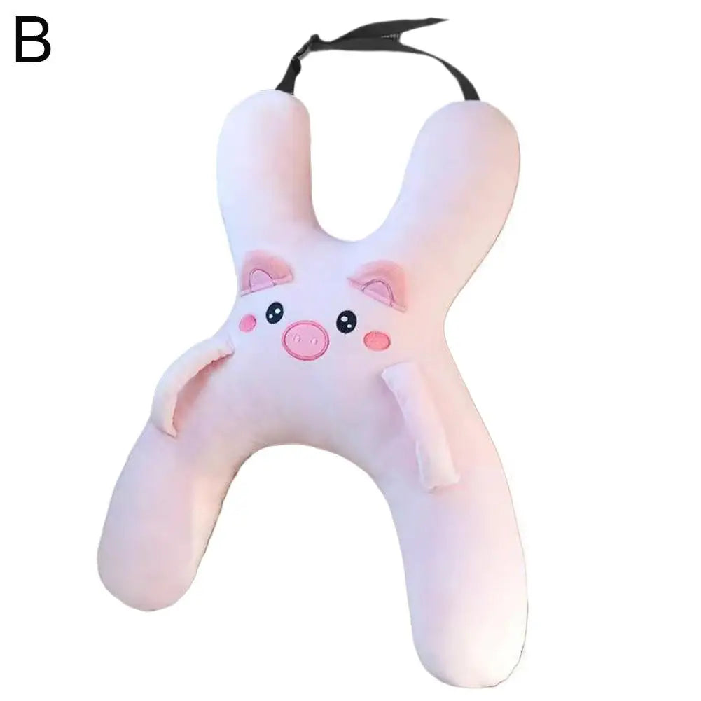 1Set Car Cute Cartoon Pillow Car Mounted Child Sleeping Pillow Car Removable Comfortable Breathable Headrest Lumbar Support