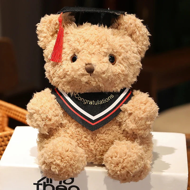 Cartoon Doctor's Clothing Teddy Bear Doll Plush Toy Small Sitting Bear Doll Boys Girls Soft Students Graduation Gift Home Decor