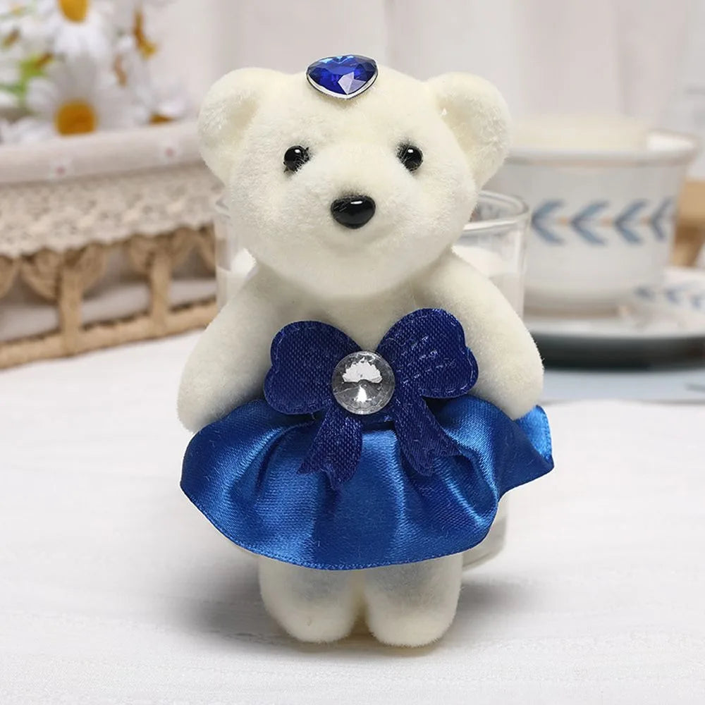 10 PCS Cute Cartoon Small Teddy Bear Birthday Flower Bouquet Bear Couple Bear Wedding Valentine's Day Decoration