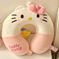 Sanrio Kawaii Hello Kitty Portable Cartoon Anime Character Pattern Memory Foam U-Shaped Pillow Girl Travel Car Neck Protector
