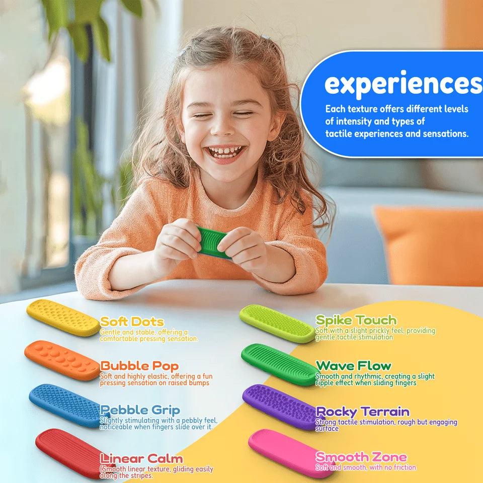 Silicone Sensory Relax Bars Fidget Toy Stress Relief Squeeze Toys Anxiety Calming Decompression Sensory Strip for Kids Adults