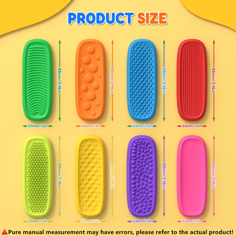 Silicone Sensory Relax Bars Fidget Toy Stress Relief Squeeze Toys Anxiety Calming Decompression Sensory Strip for Kids Adults
