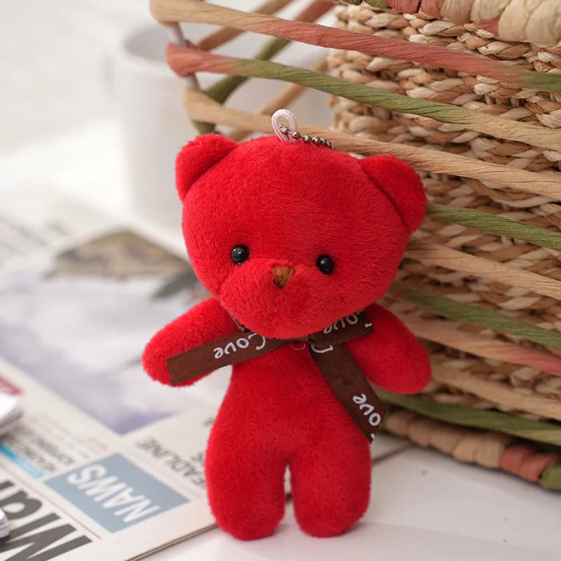 50pcs Plush Teddy Bear Dolls Cute Small Bear Pendent Animal Stuffed Toys For Girl Bag Pendent Keychain Kids Party Gift Wholesale