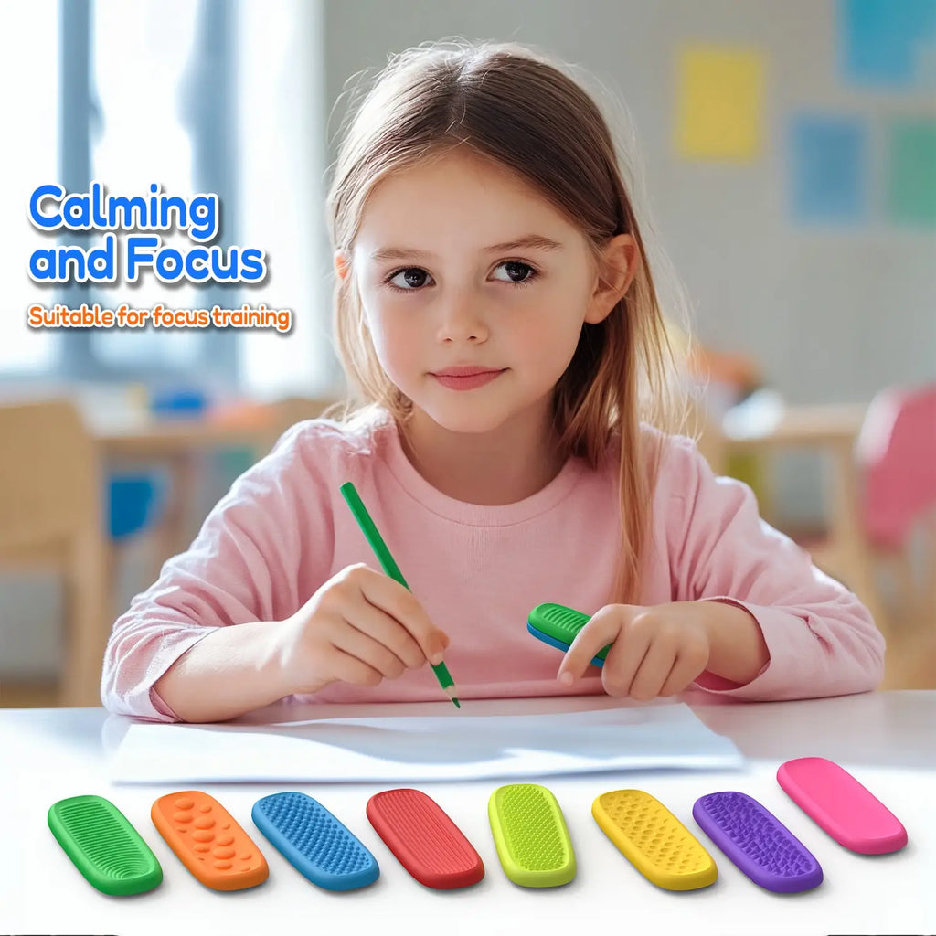 Silicone Sensory Relax Bars Fidget Toy Stress Relief Squeeze Toys Anxiety Calming Decompression Sensory Strip for Kids Adults