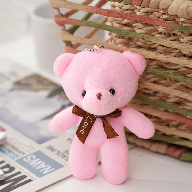 50pcs Plush Teddy Bear Dolls Cute Small Bear Pendent Animal Stuffed Toys For Girl Bag Pendent Keychain Kids Party Gift Wholesale