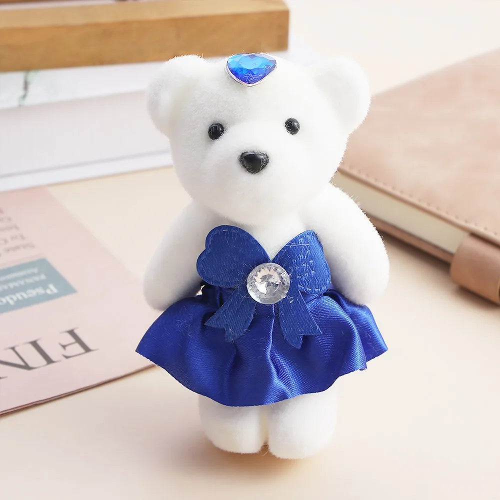 10 PCS Cute Cartoon Small Teddy Bear Birthday Flower Bouquet Bear Couple Bear Wedding Valentine's Day Decoration