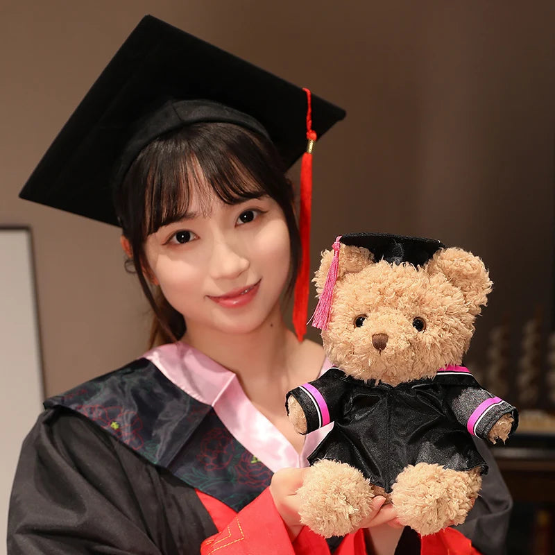 Cartoon Doctor's Clothing Teddy Bear Doll Plush Toy Small Sitting Bear Doll Boys Girls Soft Students Graduation Gift Home Decor