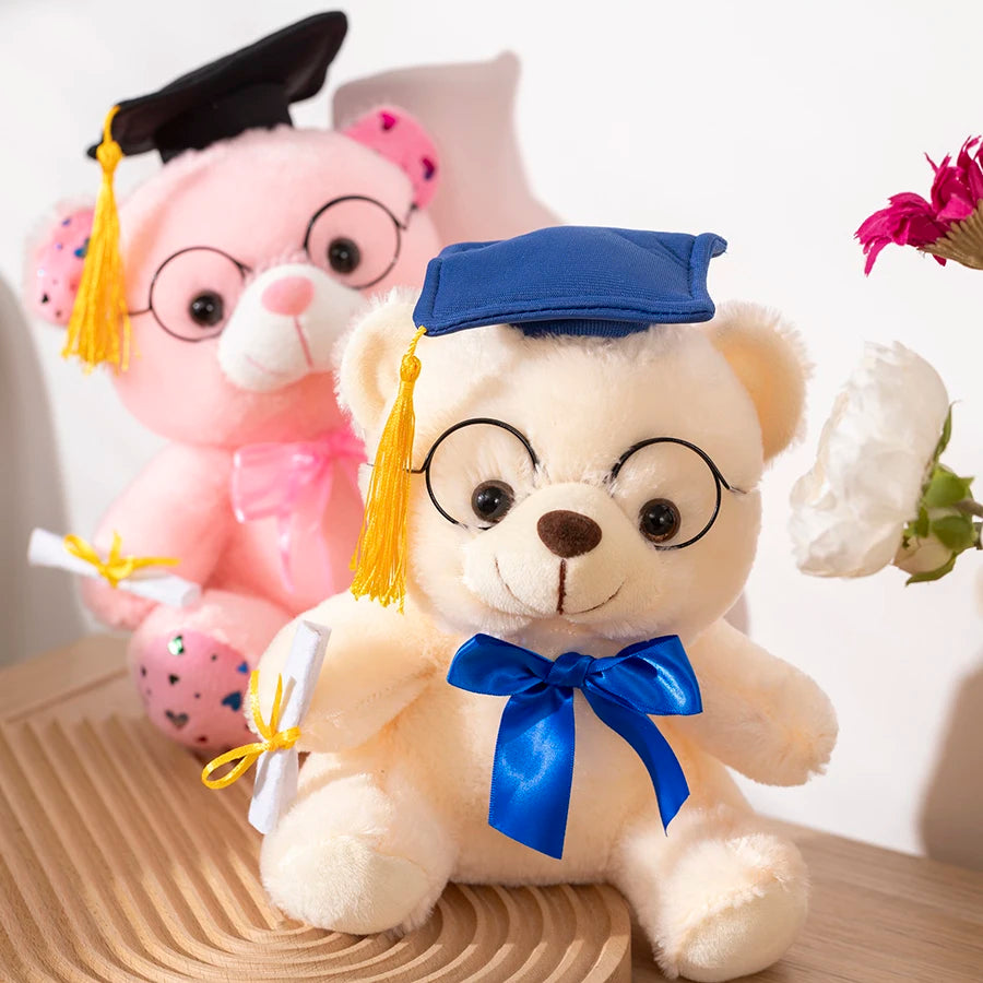 1 Piece 23cm Graduation Bear Plush Toy Cute Teddy Bear Soft Doll Boys Girls Students Graduation Gift