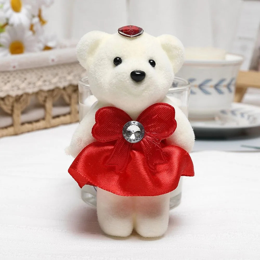 10 PCS Cute Cartoon Small Teddy Bear Birthday Flower Bouquet Bear Couple Bear Wedding Valentine's Day Decoration