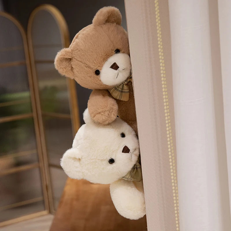 30CM Kawaii Colorful Bow Tie Bear Doll Plush Toy Hug Bear Doll Birthday Gift Pillow Teddy Bear Home Living Room Bedroom