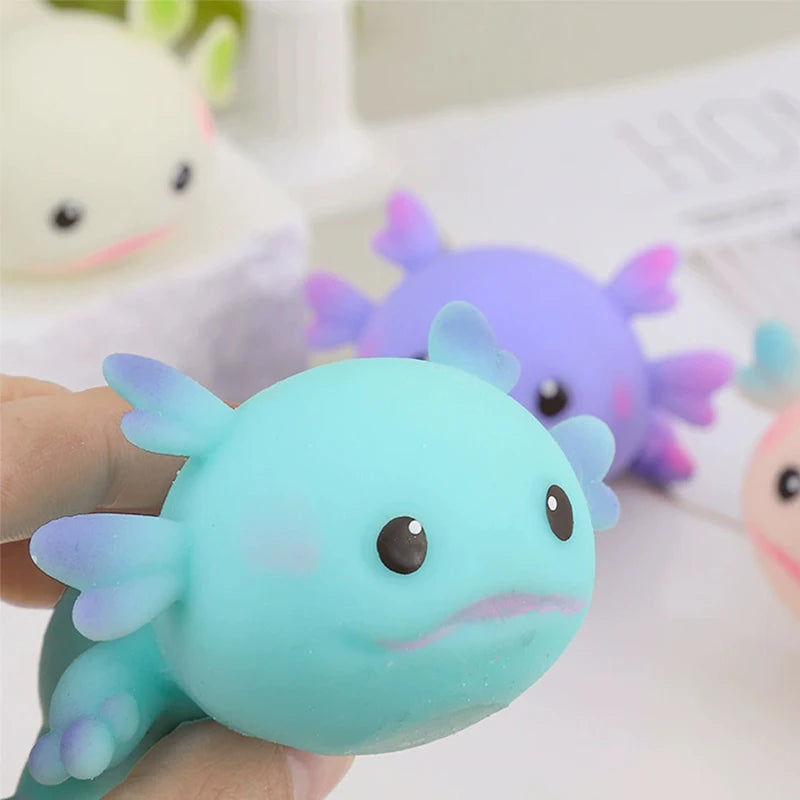 Cute Axolotl Squeeze Toys Cartoon Fish Relax Antistress Squishy Toys Stress Relief Slow Rebound Stretch Toys For Adult Kids