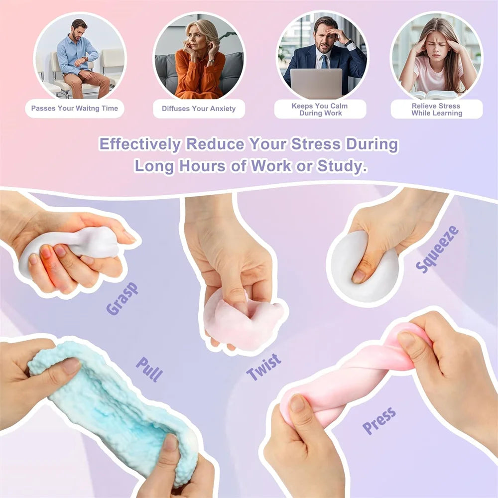 Shapeable Vacuum Squishies Sand Ball Grape Smoothie Stress Ball Stress Relief Noisy Ball Squeeze Fidget Toys for Kids Adults